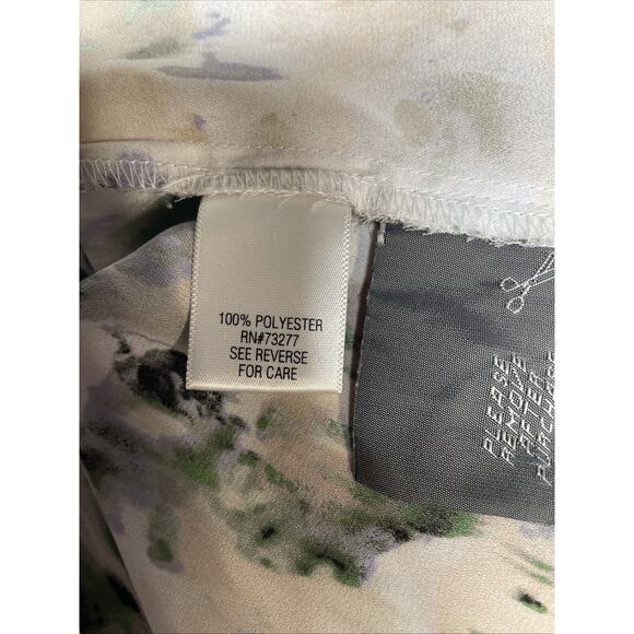 Simply Vera Vera Wang Women’s Ivory Sleeveless Blouse Size XL - Abstract Floral - Picture 6 of 7